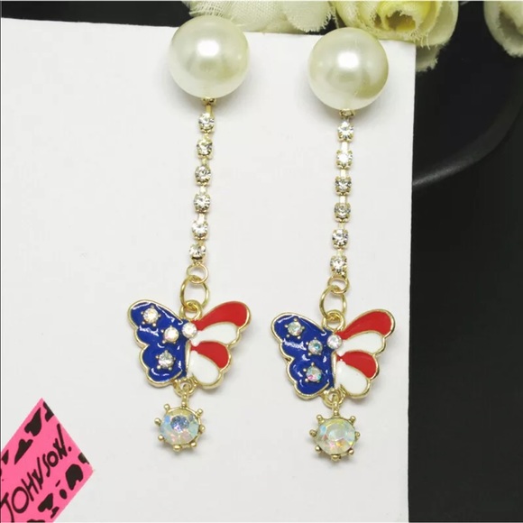 New BetseyJohnson USA Butterfly 🦋 Earrings - Picture 4 of 6